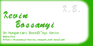 kevin bossanyi business card